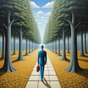 Cubist artwork <lora:FF-Style-Rafal-Olbinski.LORA:1> in the style of rafal olbinski,rafal olbinski style,rafal olbinski art,rafal olbinskia painting of a man walking through a forest, jim warren and rob gonsalves, rob gonsalves and tim white, inspired by Rob Gonsalves, happy colors rob gonsalves, by Rob Gonsalves, douglas smith, illusion surreal art, inspired by Rafal Olbinski, rob mcnaughton, pj crook, surreal art . Geometric shapes, abstract, innovative, revolutionary