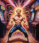 Street Fighter style <lora:FF-Style-Edvard-Munch-32:1> in the style of Edvard Munch, Edvard Munch style, Edvard Munch art, painting, hyper detailed, Absurd "I sing the body electric.", Ambient lighting, Vibrant Color . Vibrant, dynamic, arcade, 2D fighting game, highly detailed, reminiscent of Street Fighter series