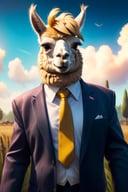Grunge style (Boyish Digital Artwork:1.3) of (Ultrarealistic:1.3),(Fearful:1.3) <lora:FF-LLama-Generator:1> there is a llama wearing a suit and tie in a field, portrait of a llama, llama portrait, llama anthro portrait, lama, llama, alpaca, llama all the way, wild fluffy llama portrait, llama head, donald trump portrait, photo of donald trump, portrait of donald trump, handsome donald trump, donald trump fortnite skin, 8 k ultra realistic animal <lora:FF.83.sdxlNuclearGeneralPurposeSemi_v10.lora:0.69> 3D cinematic film.(caricature:0.2). 4k, highly detailed,,CGSociety,ArtStation,close portrait,(manga:1.3),beautiful,attractive,handsome,trending on ArtStation,DeviantArt contest winner,CGSociety,ultrafine,detailed,studio lighting . Textured, distressed, vintage, edgy, punk rock vibe, dirty, noisy