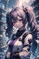 grey mechanical wings, 1girl, solo, purple eyes, white background, mecha musume, looking at viewer, twintails, long hair, simple background, japanese clothes, wide sleeves, bangs, long sleeves, closed mouth,(32k) , (particle effect/1.5),Anti-Aliasing, FKAA, TXAA, RTX, SSAO, Shaders, OpenGL-Shaders,(masterpiece weather/1.5), (ray tracing/1.5), (ultra detailed/ 1.5), (masterpiec/1.5),( best quality),(Photorealistic/1.5)  ,fantasy00d