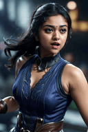 masterpiece, best quality, <lora:KeerthySuresh:1> KeerthySuresh, by [david hockney:antonio mancini:0.56] intricate realistic photo, lifelike composition,(in action:1.3), Ivy Valentine in Soul Calibur, fighiting pose, fighter, 