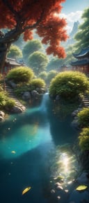 Masterpiece, best quality, (very detailed CG unified 8k wallpaper), (best quality), (best illustration), (best shadow), glowing elf with a glowing deer, drinking water in the pool, natural elements in forest theme. Mysterious forest, beautiful forest, nature, surrounded by flowers, delicate leaves and branches surrounded by fireflies (natural elements), (jungle theme), (leaves), (branches), (fireflies), (particle effects) and other 3D, Octane rendering, ray tracing, super detailed, alpine flowing water Qing dinasty artistic conception beauty, there is a kind of sea and a hundred rivers with tolerance and great artistic conception, and landscape painting of Jiangnan water town. Red atmosphere, maple leaves, autumn, artistic conception, red lotus, lotus pond moonlight, autumn, pond --auto --s2,Renaissance Sci-Fi Fantasy