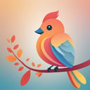 (best quality,4k,8k,highres,masterpiece:1.2),ultra-detailed,flat design,vector illustration,bird logo,black outline,vibrant colors,soft pastel tones,subtle shading,playful and whimsical style,stylized feathers,fine linework,eye-catching composition,simple and clean design,endearing facial expression,curved beak,friendly eyes,graceful pose,relaxed wings,abstract background,gradual color transitions,bright and cheerful atmosphere,professional grade detail description