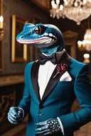 anthro (salamander:1.2) | wearing fashionable formal wear | party setting | (no human skin or hands:1.2) | perfect symmetry, fine detail, ambient background, elegant, cinematic, stunning, focused, intricate, highly detailed, professional full focus, color light, inspired, designed, rich deep colors