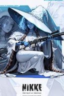 1girl, IncrsNikkeProfile, <lora:NikkeProfile:0.8>, full body, zoom layer, holding weapon, holding gun, one knee, Ranni, wavy hair, colored skin, blue skin, cracked skin, extra arms, extra faces, white dress, hat, cloak, <lora:Char_EldenRing_Ranni:0.9>, one eye closed, ExtraFacesRanni, <lora:Looks_ExtraFaces:1>