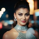 cinematic film still professional fashion close-up portrait photography of a young beautiful ((UrvashiRautela)) <lora:UrvashiRautelaSDXL:1> in the city at night, Nikon Z9, bokeh . shallow depth of field, vignette, highly detailed, high budget, bokeh, cinemascope, moody, epic, gorgeous, film grain, grainy