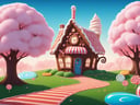 (masterpiece,  best quality:1.3),  8k,  top quality,  sweetscape,  full background,  cartoon,  2d,  thick lineart,  bold lineart,  digital illustration,  vector artstyle,  candy house,  wafer,  door,  no humans,  cinematic lighting, strong contrast, high level of detail,  spiral tower,  piping,  particles,  gummy tree,  marshmallow,  cobblestone,  plant,  grass,  hyperrealistic,  cherry blossom tree,  otherworldly,  outdoors,  (extremely high-resolution details),  wafer,  bare tree,  seeds,  lollipop tree,  sugar,  ice cream mound,  sugar cookie,  gumball machine,  striped,  bare tree. shadow,  star,  soft serve,  butterfly,  gradient, sweetscape,<lora:EMS-169676-EMS:0.800000>