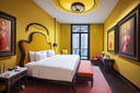 (best quality, masterpiece, high_resolution:1.5), a bedroom in 5star-hotel  with wonderful and luxury interior designing by Bill Bensley. Tantra, sex toys, Yellow color  tone, Wonder of Art and Beauty,FFIXBG