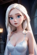 modisn disney (disney pixar style:1.2), ghost girl, pale skin, looking at viewer,  soft focus,  perfect breasts