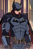 spec style,

,man with batman costume mask and cape