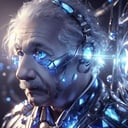 <lora:GemTech-22:0.8>, gemtech , scifi, internal reflections , transparent, inner details ,sapphire ,man , Albert Einstein, <lora:Albert Einstein:0.8> , scientist coat, global illumination ,