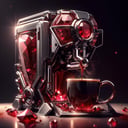 <lora:GemTech-22:0.8>, gemtech , scifi, internal reflections , transparent, inner details ,ruby ,coffee machine,coffee mug,  bright background 
