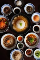 food photography, traditional Korean food
