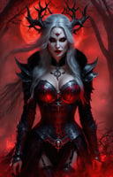 (best quality,4k,8k,highres,masterpiece:1.2),ultra-detailed,(realistic,photorealistic,photo-realistic:1.37),halloween, blood witcher, fair, hell, skeleton, vampire, demon, blood demon, spooky, creepy, fancy costume, dangers look, close-up, portrait, dark forest, misty atmosphere, glowing eyes, pale skin, smoke effects, moonlight, eerie shadows, sinister grin, gothic elements, haunting presence, mystical aura, enchanting beauty, macabre elegance, otherworldly charm, hair flowing in the wind, intense stare, blood-red lips, ethereal lighting, mysterious background, ominous fog, witchcraft symbols, supernatural powers, hauntingly beautiful, chilling vibes, menacing atmosphere, twisted branches, tangled vines, eerie silence, bone-chilling expression, ghostly appearance, piercing gaze, hauntingly pale complexion, secret incantations, unearthly presence, mystical transformations, spectral energy, supernatural allure, blood-stained garments, hair standing on end, spine-tingling sensation, sinister enchantress, midnight rituals,Sexy Pose,LegendDarkFantasy