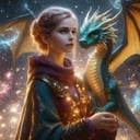 Dragon familiar,  1girl,  light particles,  beautiful,  masterpiece,  PetDragon2024xl,<lora:EMS-278005-EMS:0.800000>