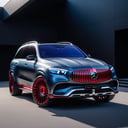 dark irony gray with blue undertone color futuristic 4x4 luxury sports SUV,  spinning wheels,  mercedes-maybach style alloy rims with red edges,  toyota century suv,  porsche,  honda crv,  brabus,  subaru,  nissan,  mitsubishi, H effect, real_booster,<lora:EMS-279657-EMS:0.800000>,<lora:EMS-278910-EMS:0.800000>,<lora:EMS-276932-EMS:0.800000>