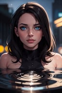 comic bock superhero illustration, 8k closeup portrait, looking at viewer, melting into a magical puddle of stars, beautiful eyes, vibrant colors, detailed, artstation, smooth, sharp focus, (masterpiece), (realistic), 8k, RAW photo, very wide shot, octane render, unreal engine, volumetrics dtx, (film grain, bokeh, blurry foreground) white girl, Brunette head, run, Enthusiasm