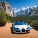 ((Hyper-Realistic)) photo of 1 car \(1999 Bugatti Veyron EB 16.4 designed by Walter de Silva\) parked,Front side view,well-lit,(backdrop: vista point of national park \(yglac1er\) with big rock soaring in the center,trees and mountains)
BREAK 
aesthetic,rule of thirds,depth of perspective,perfect composition,studio photo,trending on artstation,cinematic lighting,(Hyper-realistic photography,masterpiece, photorealistic,ultra-detailed,intricate details,16K,sharp focus,high contrast,kodachrome 800,HDR:1.3), real_booster,art_booster,ani_booster,H effect,y0sem1te