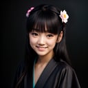 best quality, extra resolution, close up portrait of (AIDA_LoRA_MomoS:1.1) <lora:AIDA_LoRA_MomoS:0.72> as cute girl, little girl, pretty face,  <lora:meiyan_V1:0.1>, naughty, funny, happy, smiling, smiling with open mouth, perfect teeth, playful, intimate, flirting with camera, wearing kimono, kimono dress, Japanese national dress, cinematic, studio photo, kkw-ph1, (dark theme:1.1) <lora:LowRA:0.2>, <lora:tangbohu-detailer_1.0:1>, photorealistic <lora:xiaoshazi:0.1>, (black background:1.3)