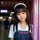 best quality, extra resolution, wallpaper, HD quality, HD, HQ, 4K, dolly short of seductive (AIDA_LoRA_MomoS:1.12) <lora:AIDA_LoRA_MomoS:0.74> as a Japanese schoolgirl in uniform waiting a train on the station, little asian girl, pretty face, naughty, funny, happy, playful, intimate, flirting, intricate pattern, studio photo, studio photo, kkw-ph1, (colorful:1.1)