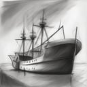 a ship,<lora:noc-sketchdrawing:1>,