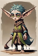 DonMG30T00nXL painting male  house elf, small humanoid being, large pointed ears, brown earth toned simple tattered clothing, subservient humble demeanor, large expressive eyes, magical, loyalty, dedication, strong sense of duty  <lora:DonMG30T00nXL-000008:1>