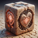 scifi, egyptTech, weighted_companion_cube, heart symbol, blurry_background,  , hyper detailed