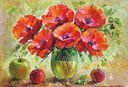 bouquet of poppies in apples