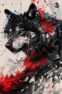 (masterpiece:1.1), (highest quality:1.1), (HDR:1.0), a wolf hiding in smoke, night, wolf showing teeth, hunting, red eyes, , colorful paint splatter, colorful ink wash painting, colorful, colorful background, ,ink, ink smoke,