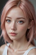photo of beautiful age 18 girl, pastel hair, freckles sexy, beautiful, close up, young, dslr, 8k, 4k, ultrarealistic, realistic, natural skin, textured skin