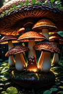 (best quality,4k,8k,highres,masterpiece:1.2),ultra-detailed,realistic, colorful mushrooms, close up, macro photography, vibrant colors, intricate patterns, magical forest theme, dreamlike atmosphere, soft lighting, bokeh, surreal art style