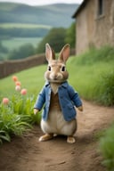 cinematic film still Photo Peter Rabbit Beatrix Potter . By Henry Cavill, Chibi style, cartoonish, they are in a rural school, landscape of pastel colors. . Vibrant, beautiful, painterly, detailed, textural, artistic . shallow depth of field, vignette, highly detailed, high budget, bokeh, cinemascope, moody, epic, gorgeous, film grain, grainy