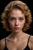 full body shot of a beautiful woman with curls and lots of freckles, (dirty blonde hair), (face portrait:1.5), dramatic light , Rembrandt lighting scheme, (hyperrealism:1.2), (photorealistic:1.2), shot with Canon EOS 5D Mark IV,Medium long shot,Front view
,<lora:659095807385103906:1.0>
