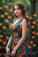 woman, flower dress, colorful, darl background,flower armor,green theme,exposure blend, medium shot, bokeh, (hdr:1.4), high contrast, (cinematic, teal and orange:0.85), (muted colors, dim colors, soothing tones:1.3), low saturation,realistic
,<lora:659095807385103906:1.0>