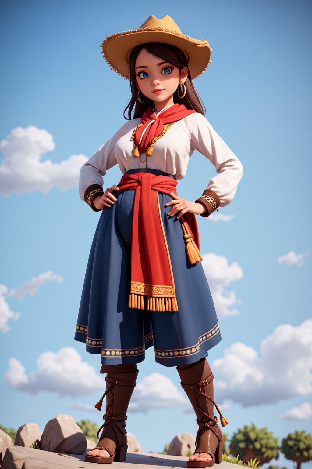 3dcharacter,(full body:1.2),  masterpiece,best quality,  , low poly,(perfect face 1:1)  ,beautiful face ,sexy costume ,  , videogame style, inspired by the Argentinean gaucho culture, traditional elements such as gauchos in their distinctive clothing, capture the essence of the gaucho lifestyle with a touch of authenticity and cultural richness,3dcharacter, beautiful girl ,wearing gaucho clothes, gaucho costumes,beautiful body, 8k, high resolution, , 3d video game character,
