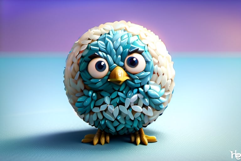 A cute adorable baby blue Bird made of crystal ball with low poly eye's highly detailed intricated concept art trending artstation 8k, cinematic, dramatic colors, close-up, cgscociety, computer rendering, by mike winkelmann, uhd, rendered in cinema4d`,disney pixar style,styr