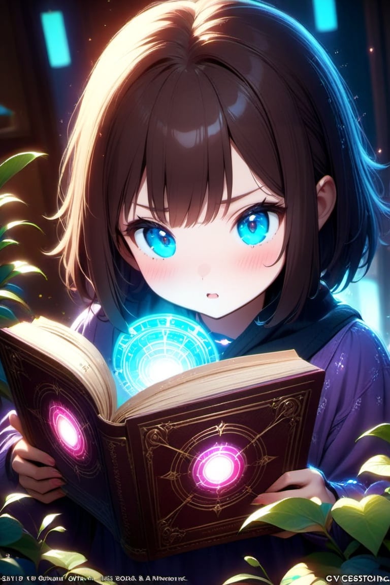 (masterpiece, top quality, best quality, official art, beautiful and aesthetic:1.2), (a glowing magic array depicted on the pages of the book:1.4), radiating mystical energy and ancient power. A witch, (dimly lit workshop:1.2). (1girl:1.4), portrait, extreme detailed, highest detailed, simple background, 16k, high resolution, perfect dynamic composition, (sharp focus:1.2), super wide angle, high angle, high color contrast, medium shot, depth of field, blurry background,Disney pixar style,stworki