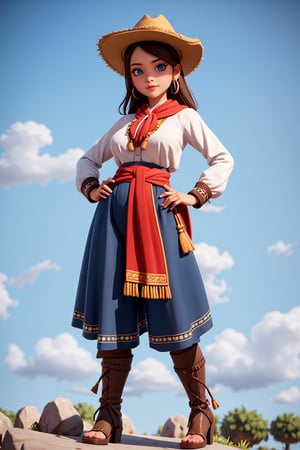 3dcharacter,(full body:1.2),  masterpiece,best quality,  , low poly,(perfect face 1:1)  ,beautiful face ,sexy costume ,  , videogame style, inspired by the Argentinean gaucho culture, traditional elements such as gauchos in their distinctive clothing, capture the essence of the gaucho lifestyle with a touch of authenticity and cultural richness,3dcharacter, beautiful girl ,wearing gaucho clothes, gaucho costumes,beautiful body, 8k, high resolution, , 3d video game character,