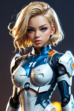 (full body), (full body 1:2),4K resalotion , (masterpiece),full body ,viewed_from_front  ,  perfect face  ,  1 beautiful  girl front view    , ,, facing the viewer ,    full body damaged heavy  armour ,  ,short   blonde hair,perfect face, futuristic ,full body ,mecha,,  wearing  mecha  gear, sci-fi, mecha     armour   , simple background ,vibrant colours  , realistic animi girl ,more detail XL  ,