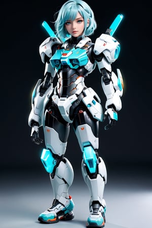 full body, (full body 1:2),full mecha , mecha shoes ,mecha girl ,4K resalotion , simple background ,(masterpiece),full body armour  ,viewed_from_ front ,looking at the viewer ,front side  , perfect face  ,  1 beautiful girl wearing fullbody   armour, aqua hair , ,   ,    full body  heavy black   armour , short white hair  , ,perfect face, futuristic ,full body ,mecha,,   ,      , armour   , simple background ,vibrant colours  , realistic animi girl ,more detail XL  ,