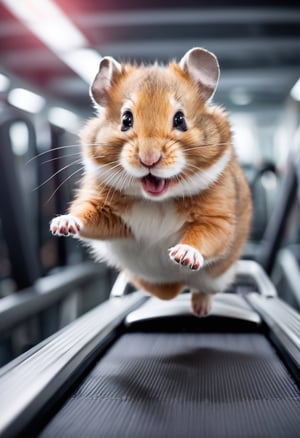 Photo,  Hamster running on a treadmill,  canon 5d mark 4,  volumetric light