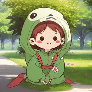 chibi avatar,cutestickers, girl in a park,futaba odagiri
