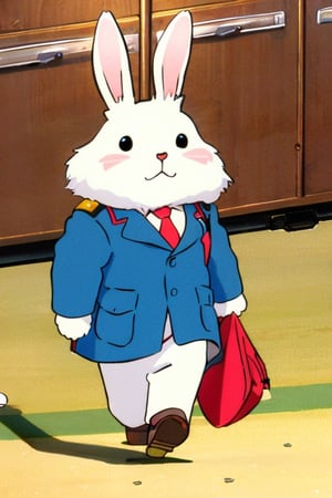  cute fluffy rabbit pilot walking on a military aircraft carrier, 