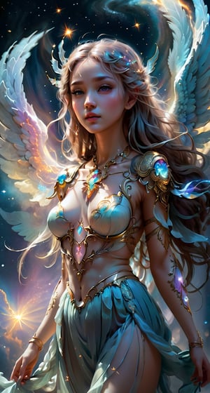 Ethereal fantasy concept art of a girl - magnificent, celestial, ethereal, painterly, epic, majestic, magical, fantasy art, cover art, dreamy.
,AngelicStyle