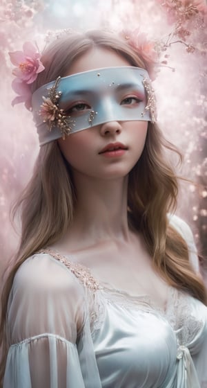 Ethereal fantasy concept art of a girl - magnificent, celestial, ethereal, painterly, epic, majestic, magical, fantasy art, cover art, dreamy.
,Flower Blindfold