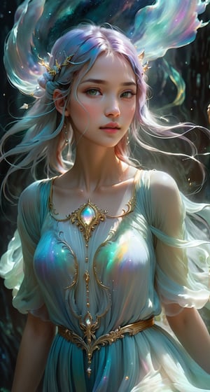 Ethereal fantasy concept art of a girl - magnificent, celestial, ethereal, painterly, epic, majestic, magical, fantasy art, cover art, dreamy.
,Niji Slime