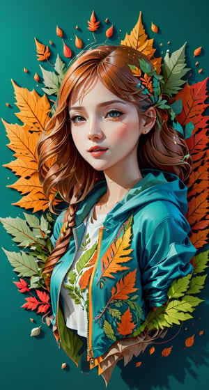 Isometric style representation of a girl - vibrant, beautiful, crisp, detailed, ultra detailed, intricate.
,(Leaf)