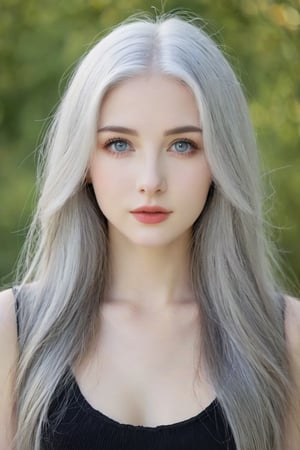 1 Ukraine girl, grey hair, grey eyes