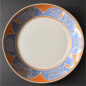 fnxipltz, a plate with a blue and orange design on it
