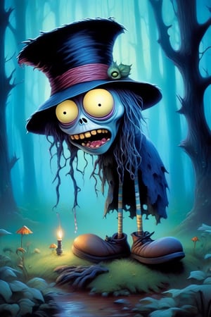 color photo of a captivating promotion artwork featuring a cartoon zombie wearing a hat in the eerie woods, created in the distinct style of Trevor Brown. This digital character painting showcases the artist's unique interpretation of the undead, infusing the zombie with a touch of whimsy and macabre charm. The inclusion of a dandelion adds a delicate and unexpected element to the composition. Inspired by the gothic aesthetics of Tim Burton, this artwork captures the essence of his dark and whimsical storytelling. The presence of the Kuntilanak, a long-haired blue-centered entity from folklore, adds an air of mystery and supernatural intrigue. Drawing inspiration from the style of Greg Simkins, this artwork boasts intricate details and a depth that draws the viewer in. The 1:1 album artwork format allows for a captivating and immersive experience. This artwork is not only a promotional piece but also serves as an in-game image and can be found on the sales website, enticing potential players with its hauntingly beautiful blue image. The autumn season sets the tone, adding a touch of melancholy to the overall atmosphere. This captivating promotion artwork invites viewers to dive into a world where fantasy and darkness intertwine, leaving them with a sense of awe and curiosity,
a character portrait
20%
computer graphics
19%
a digital painting
19%
a screenshot
19%
concept art
19%
Artist
by Jamie Hewlett
by Jamie Hewlett
23%
by Trevor Brown
21%
by Guillermo del Toro
21%
by Tony DiTerlizzi
20%
by David Roberts
20%
Movement
pop surrealism
pop surrealism
21%
gothic art
20%
shock art
19%
fantasy art
19%
computer art
19%
Trending
deviantart contest winner
deviantart contest winner
20%
featured on deviantart
19%
Artstation
19%
behance contest winner
19%
cgsociety
19%
Flavor
skottie young
skottie young
25%
caracter with brown hat
24%
style of jeff soto
24%
tim burton's style
24%
eerie and grim art style, architecture, portrait photography, illustration, wildlife photography, 3d render, graffiti, poster, painting, dark fanta
